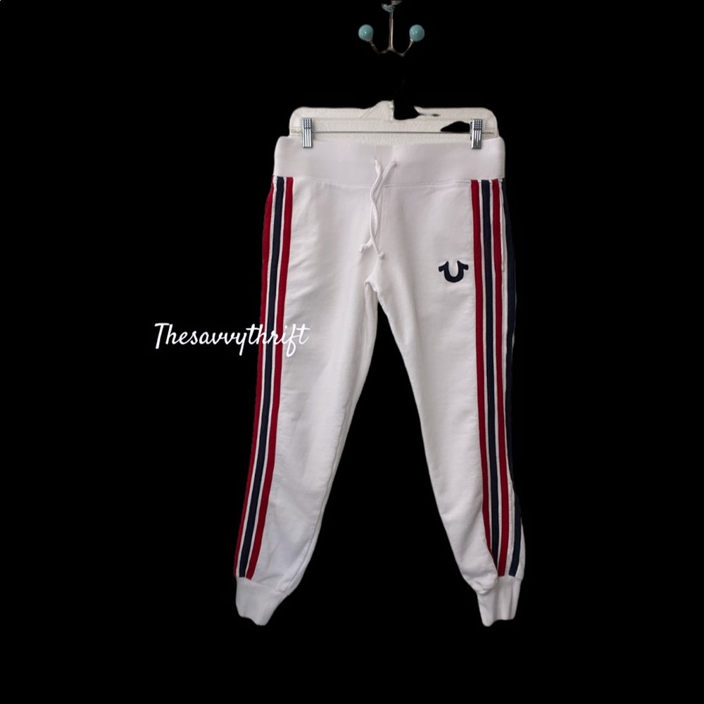 SOLD❣️True Religion Rainbow Multi Stripe Jogger Sweatpants - Picture 4 of 12
